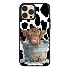 Case for iPhone 14 Pro Max Highland Cow Print Phone case